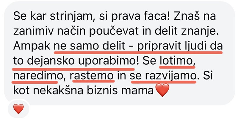Se kar strinjam, si prava faca! Si kot nekakšna biznis mama.