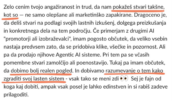 Se mi zdi, da ti res ogromno daš … Že osnovni program akademije je obsežen, potem pa pomagaš še individualno in sproti serviraš še kake extras.